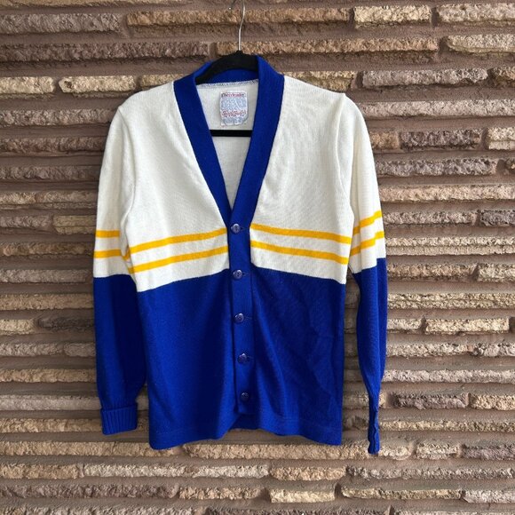 Vintage 70s Spirit Leaders Cheerleader Knit Varsity Cardigan Sweater - Picture 7 of 7